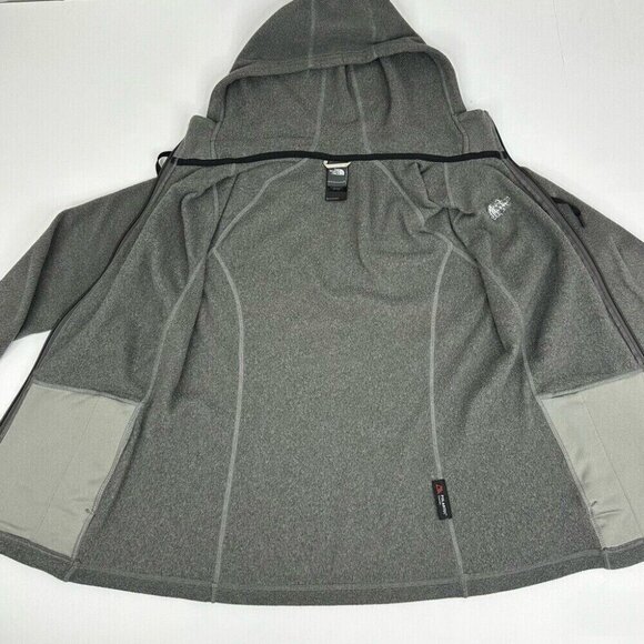 The North Face‎ Women's Grey Polartec Classic Full Zip Fleece Hooded Jacket S/37 - Picture 7 of 16